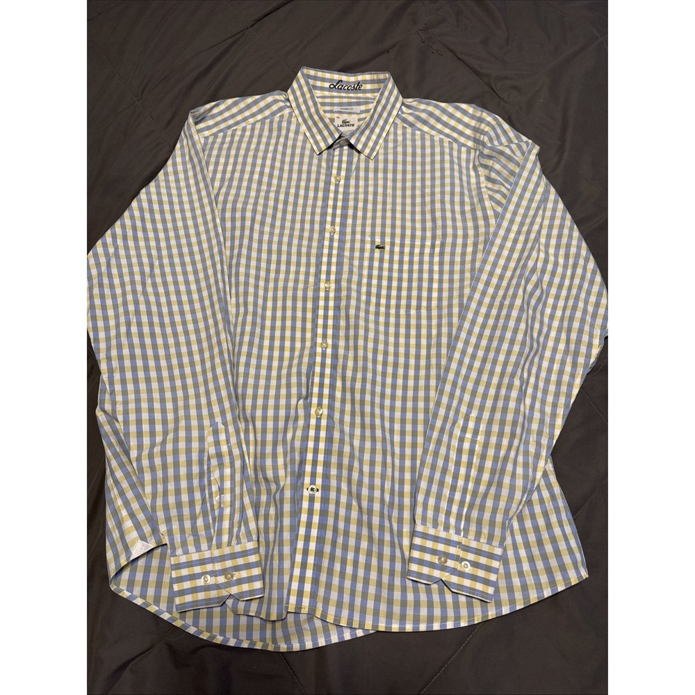 Vintage Lacoste Striped Long Sleeve Button Shirt Men's XL Multicolour